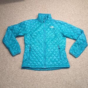The North Face Thermoball ECO Quilted Puffer Jacket Womens M Teal Green Outdoor